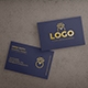 Dark Blue Bussiness card with golden design mock up